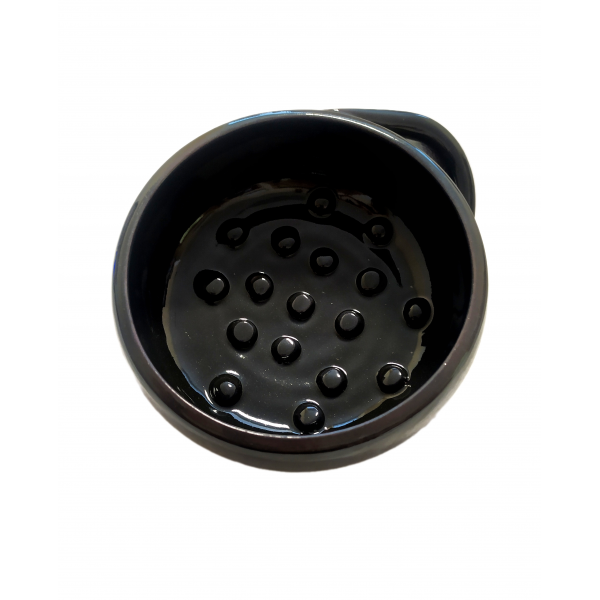 Керамическая чаша для бритья в глазури (черный графит)